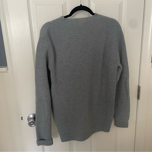 A.P.C. Rue Madame Paris APC Women's Crew Knit Sweater 100% Camel Wool XL Blue - Picture 6 of 7